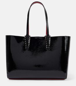 Кабата Маленькая сумка-тоут из лаковой кожи Christian Louboutin, черный p00992351 | black