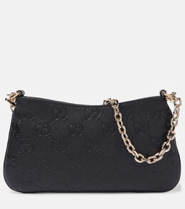 GG Emblem Маленькая кожаная сумка через плечо Gucci, Black / Black p00995845 | black / black