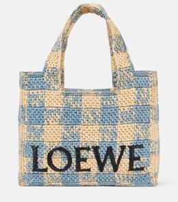 Сумка-шоппер Paula's Ibiza Font Small Loewe, Natural/Blue p01056199 | natural/blue