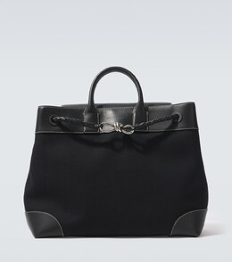 Сумка-тоут Andiamo Voyager с кожаной отделкой Bottega Veneta, Bla/Bla-Nat/Bl-Vi Si p01031710 | bla/bla-nat/bl-vi si