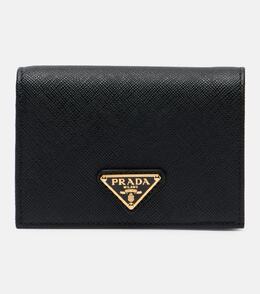 Сумка-кошелек Saffiano из натуральной кожи маленького размера Prada, черный p01083915 | black