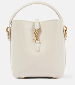 Le 37 Мини кожаная сумка-ведро Saint Laurent, Blanc Vintage p00979451 | blanc vintage