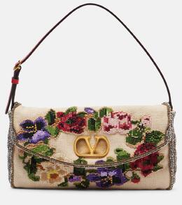 Vain Soft Маленькая бисерная сумка через плечо Valentino Garavani, Multicolor-Naturale/Rouge Pur p01056407 | multicolor-naturale/rouge pur