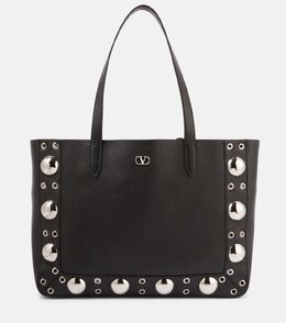 Nellcôte средняя кожаная сумка с шипами Valentino Garavani, черный p01039565 | nero
