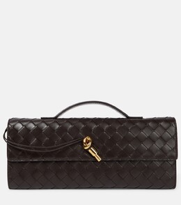Клатч Andiamo Intrecciato из кожи Bottega Veneta, Fondant-M Brass p00915614 | fondant-m brass