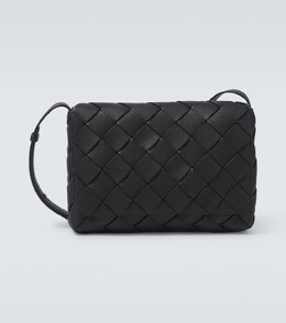 Diago Большая кожаная сумка-портфель Intreccio Bottega Veneta, Black-Silver p00998828 | black-silver