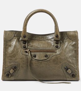 Городская маленькая кожаная сумка-тоут Le City Balenciaga, Army Green p00967948 | army green