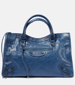 Городская кожаная сумка-тоут среднего размера Le City Balenciaga, Mineral Blue p01036659 | mineral blue