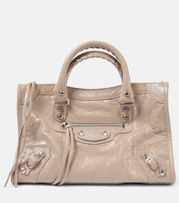 Городская маленькая кожаная сумка-тоут Le City Balenciaga, Stone Beige p01022484 | stone beige