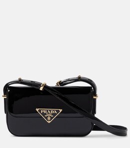 Логотип лакированная сумка через плечо Prada, Nero/R p00875453 | nero/r