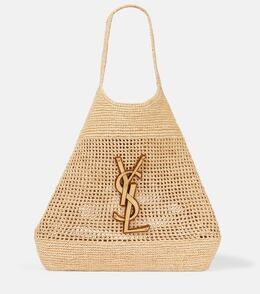 Сумка-тоут Icare Maxi из рафии Saint Laurent, Naturel + Brown Gold p00884115 | naturel + brown gold
