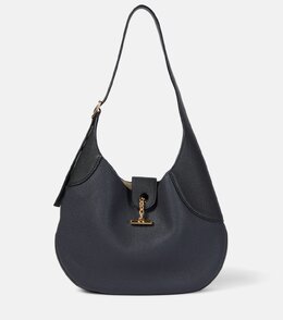 Средняя кожаная сумка через плечо Bobbin Loro Piana, Blue Navy/Black/Sun Gold p00935006 | blue navy/black/sun gold