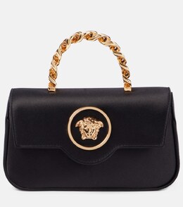 Сумка-шоппер La Medusa Mini из сатина, черно-золотая Versace, Black-Versace Gold p00933866 | black-versace gold