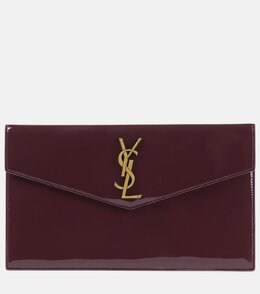 Кожаный клатч Uptown с лаковым покрытием Saint Laurent, Fk Red Wine p00967437 | fk red wine