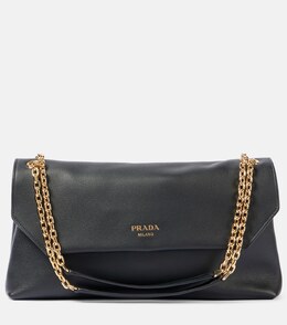 Средняя кожаная сумка через плечо Prada, черный p00952995 | nero