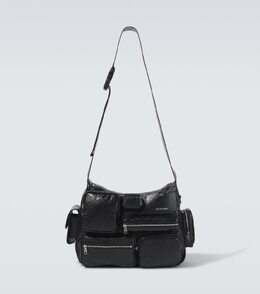 Кожаная сумка-почтальон Superbusy Balenciaga, черный p01052043 | black