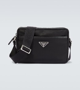 Плечевая сумка из переработанного нейлона и кожи Prada, черный p00897403 | nero