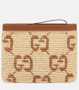 Клатч GG с кожаной отделкой Gucci, Natur.Sundial/Sund p00995890 | natur.sundial/sund