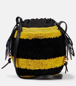 Сумка-кроссбоди из рафии с пчелами Paula's Ibiza Loewe, Yellow/Black p01056172 | yellow/black