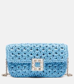 Сумка через плечо Jeu De Fille из рафии Roger Vivier, Celeste+ Oro p01059324 | celeste+ oro
