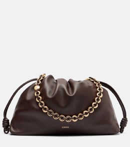 Фламенко большая кожаная сумка через плечо Loewe, Dark Brownie p01065720 | dark brownie