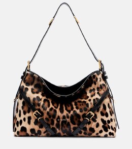 Voyou Medium сумка через плечо с леопардовым принтом Givenchy, Black/Beige p01055949 | black/beige