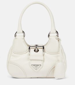 Лунная маленькая кожаная сумка через плечо Prada, белый p00819379 | bianco