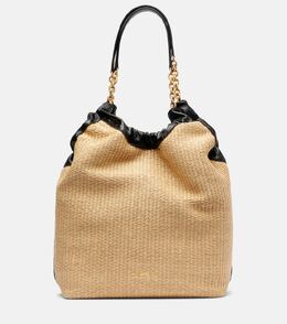 Майами кожаная и рафия сумка через плечо DeMellier, Warm Black p01059304 | warm black