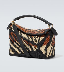 Paula's Ibiza Puzzle Edge маленькая плечевая сумка Loewe, Black/ Honey Gold p01048293 | black/ honey gold