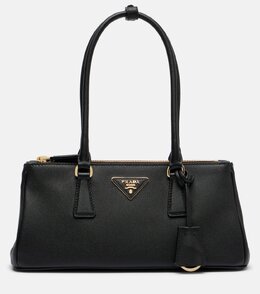 Средняя кожаная сумка-тоут Galleria Prada, черный p01083887 | black