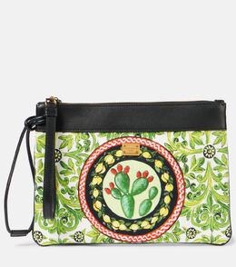 Клатч из ткани с кожаной отделкой Printed Dolce & Gabbana, MYT Cactus F.Verde p01057184 | myt cactus f.verde