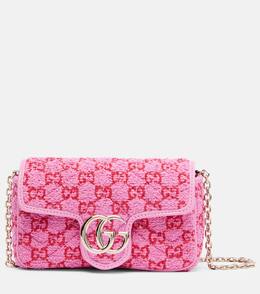 Мини-сумка GG Marmont через плечо Gucci, Pink Red/Pink Plexy p01054669 | pink red/pink plexy