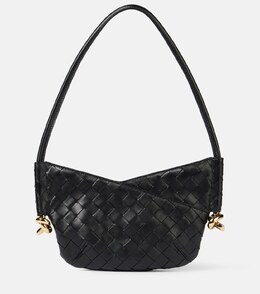 Мини-сумка Solstice через плечо из кожи Bottega Veneta, черный p01048526 | black