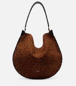 Oskan Мягкая замшевая сумка через плечо Isabel Marant, Leopard p01038662 | leopard
