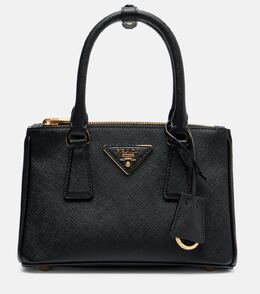 Мини-сумка тоут из кожи Galleria Saffiano Prada, черный p01075900 | black