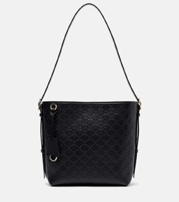 Средняя кожаная сумка-тоут Emblem Gucci, черный p01095598 | black/black