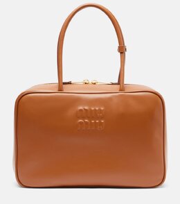 Кожаная сумка-тоут Beau Miu Miu, Cognac p01064579 | cognac