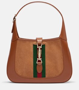 Дамская сумка-тоут Jackie 1961 Medium из замши Gucci, Sundial/Sundial/Vrv p01054660 | sundial/sundial/vrv