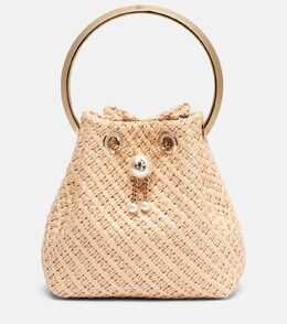 Bon Bon Маленькая декорированная сумка-тоут из рафии Jimmy Choo, Natural/Gold/Light Gold p01054845 | natural/gold/light gold