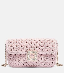 Jeu De Fille клатч из рафии с декоративными элементами Roger Vivier, Rosa + Oro p01059323 | rosa + oro