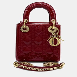 Christian Dior Patent Lady Bag Red 1195475