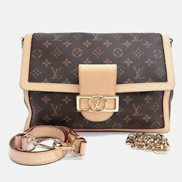 Louis Vuitton Brown Coated Canvas Monogram Soft Dauphine GM Bag