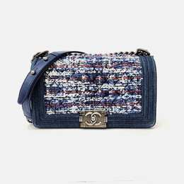 Chanel Multicolor Tweed Denim New Medium Boy Bag 1195305