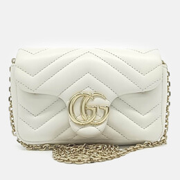 Gucci White Leather GG Marmont Mini Shoulder Bag 1195304