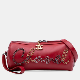 1194647 Chanel 20s Bowling Shoulder Bag Red Calfskin