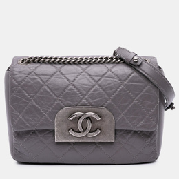 Chanel Square Flap Purple Quilted Aged Calfskin Leather Shoulder Bag 1194464