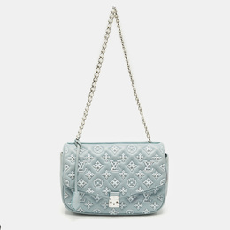 Louis Vuitton Blue Monogram Leather Mama Perles Pochette Bag