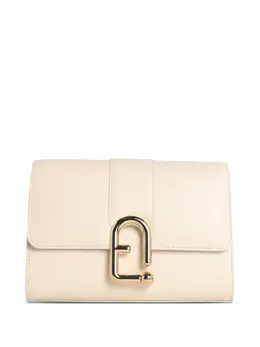 Furla Crossbody Bag, Article 31605741 - Cream Leather Flap Closure, Gold-tone Logo