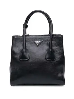 Prada Glace Calf Twin Pocket Satchel 31661298 Black