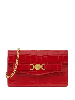 Versace Medusa Head Clutch Bag - Red Crocodile Effect, Gold Tone